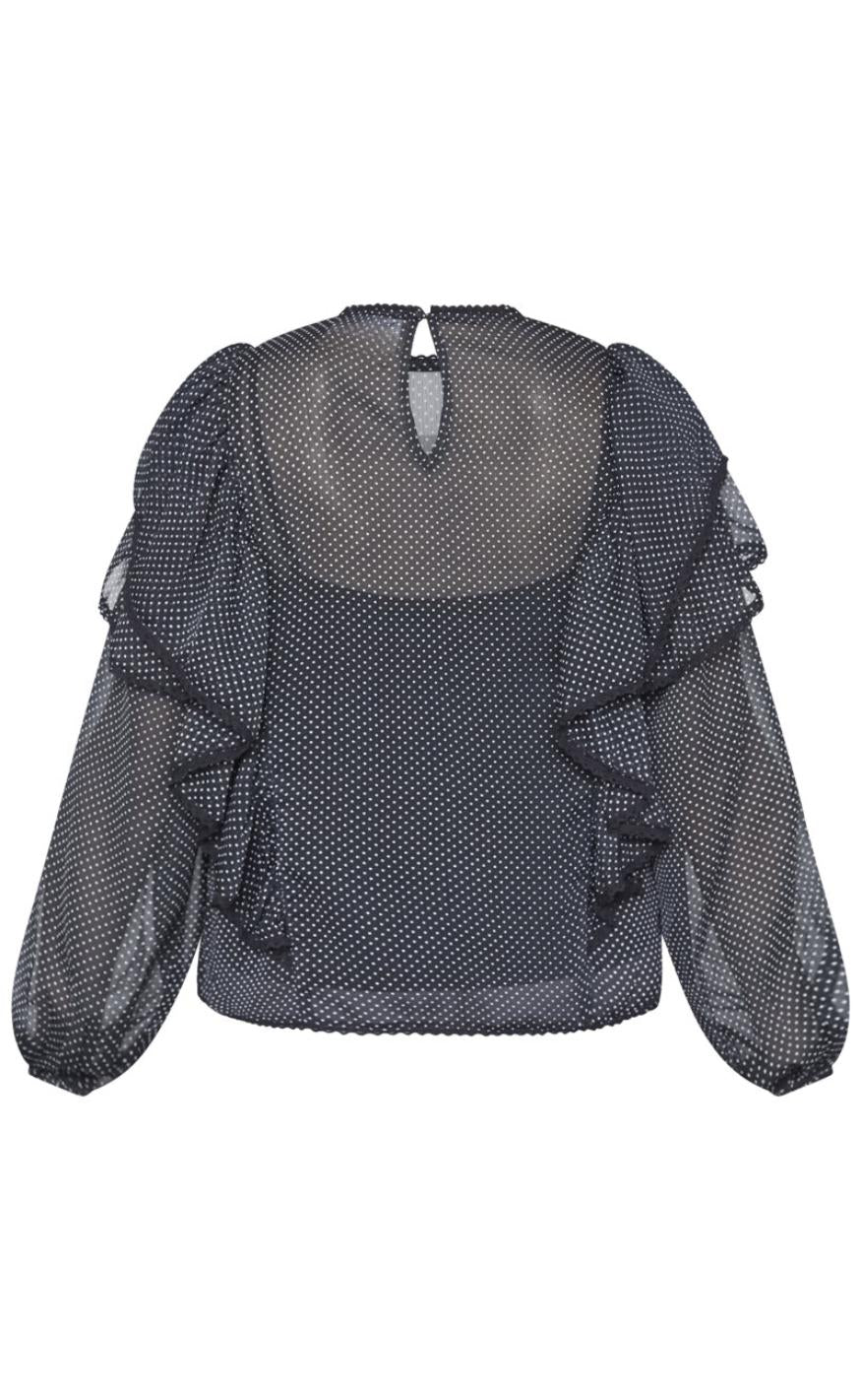 Sisters Point Bluse - Udar-LS - Black/Dot