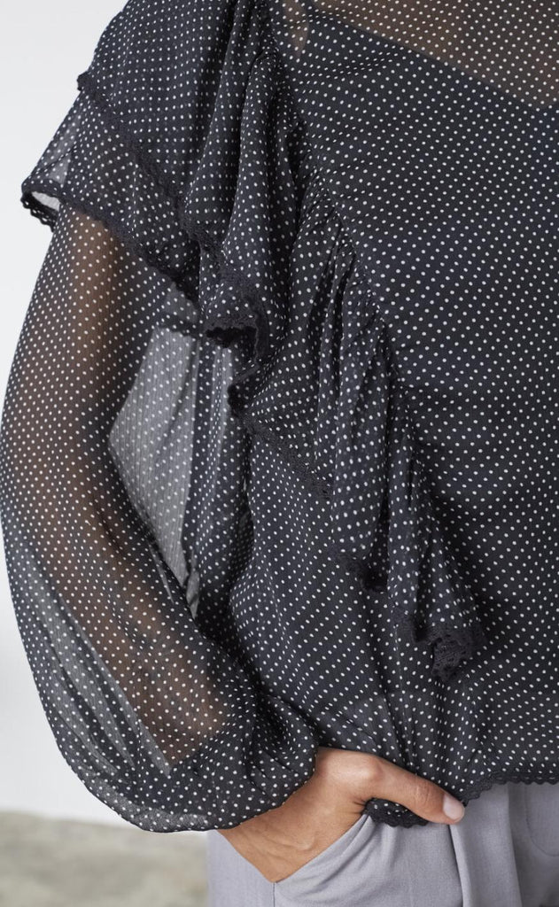 Sisters Point Bluse - Udar-LS - Black/Dot