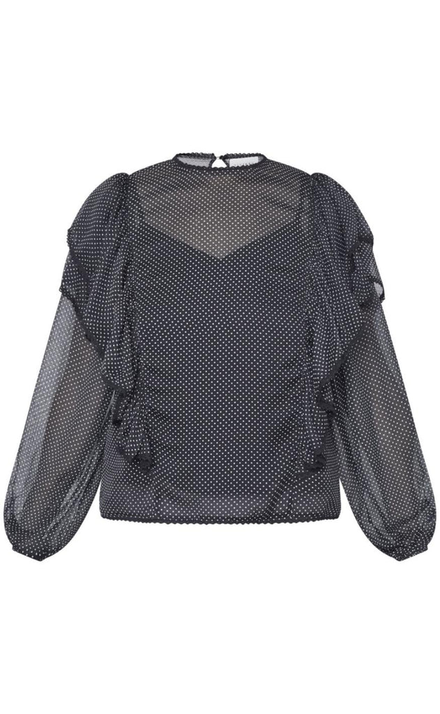 Sisters Point Bluse - Udar-LS - Black/Dot