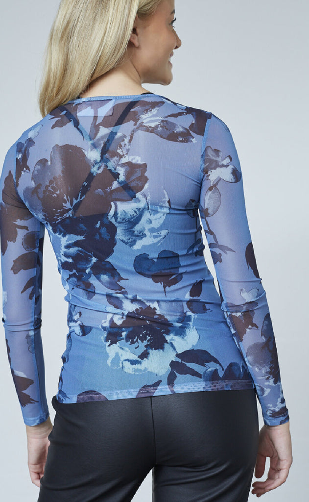 Sisters Point Bluse - Vinni-O10 - Blue/Flower