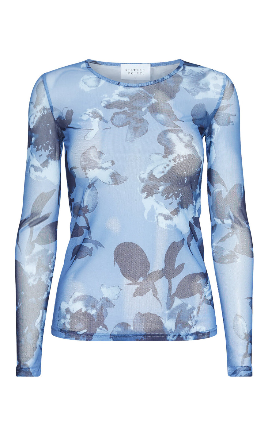 Sisters Point Bluse - Vinni-O10 - Blue/Flower