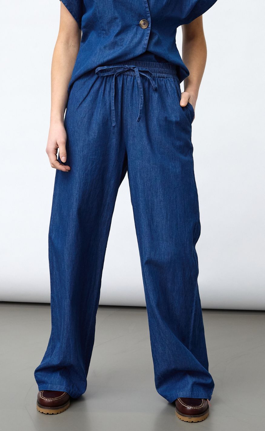 Sisters Point Bukser - ELLA-PA52 - D. Blue Denim
