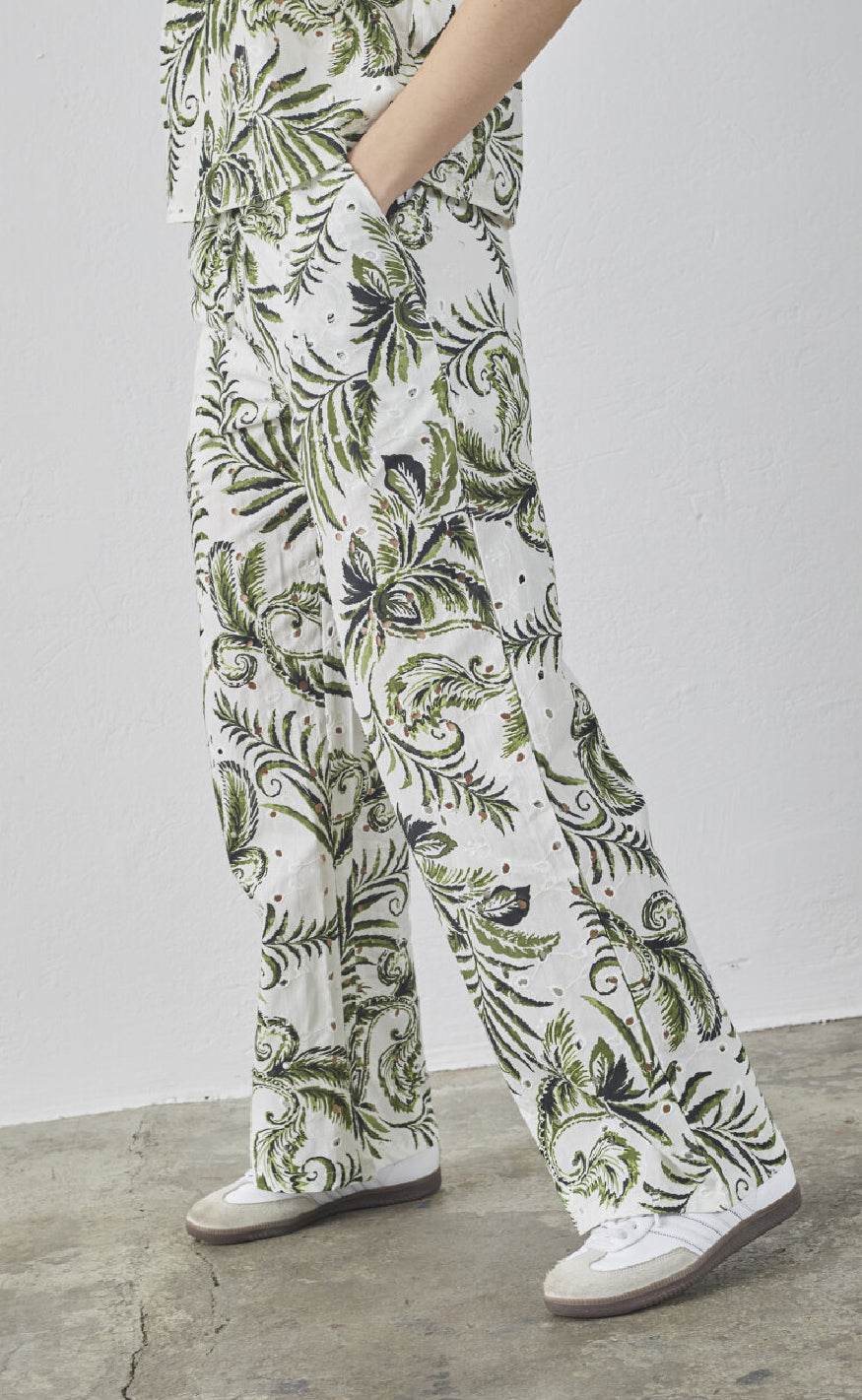 Sisters Point Bukser - Gilma-PA2 - Cream/Green