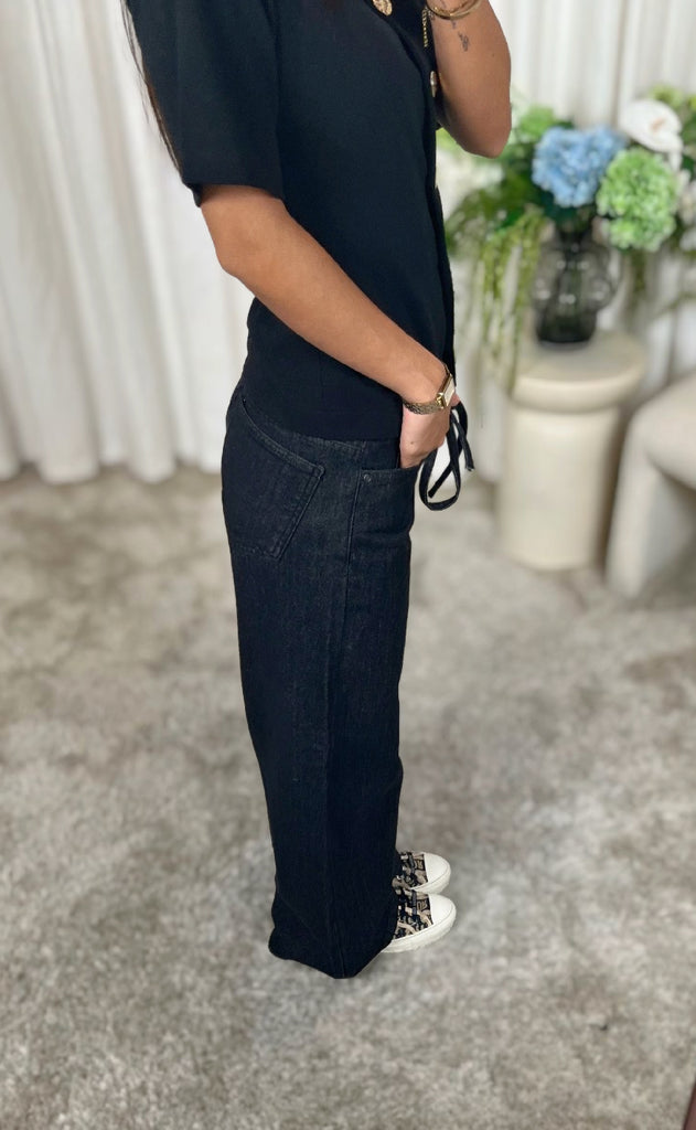 Sisters Point Bukser - Onea - Black Unwashed