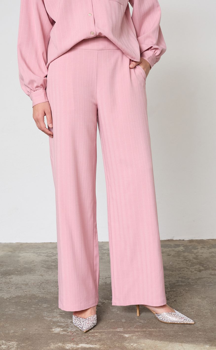 Sisters Point Bukser - VERINA-PA6 - Mauve Pinstripe