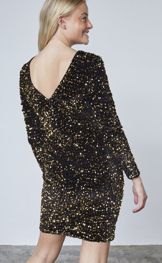 Sisters Point Kjole - Gigi-DR - Black/Gold