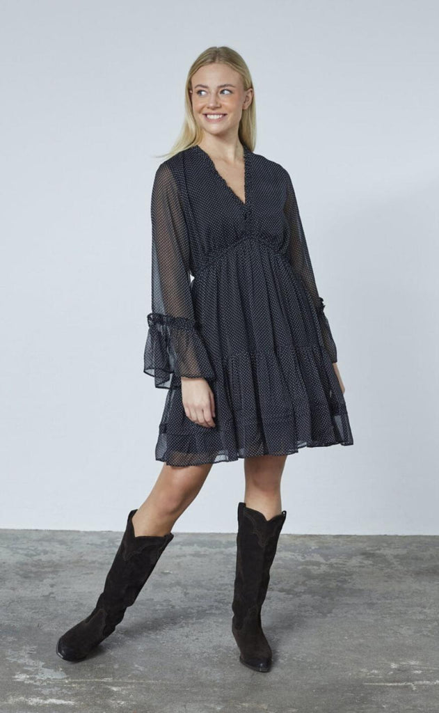Sisters Point Kjole - Ufana-DR1 - Black/Dot