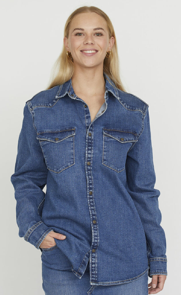 Sisters Point Skjorte - Osa-SH2 - Mid Blue Wash