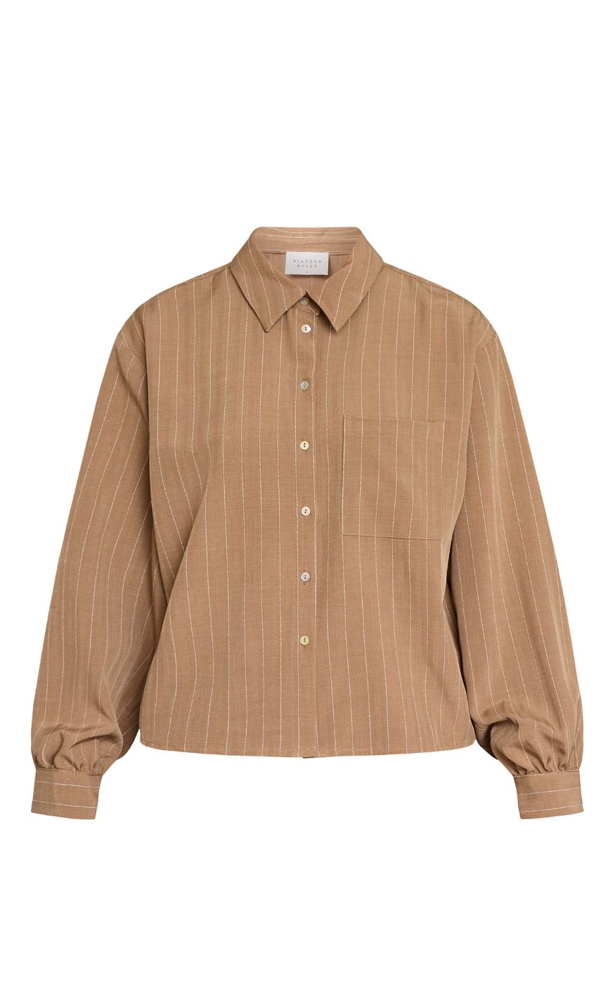 Sisters Point Skjorte - VERINA-SH3 - Hazelnut Pinstripe