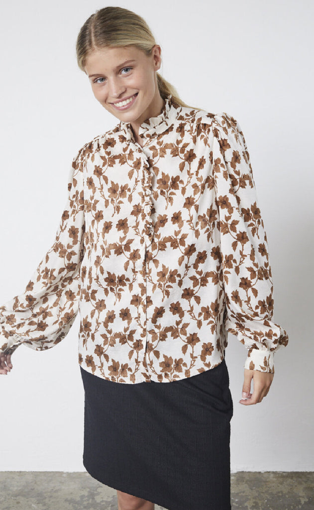 Sisters Point Skjorte - Virsa-SH11 - Cognac Flower