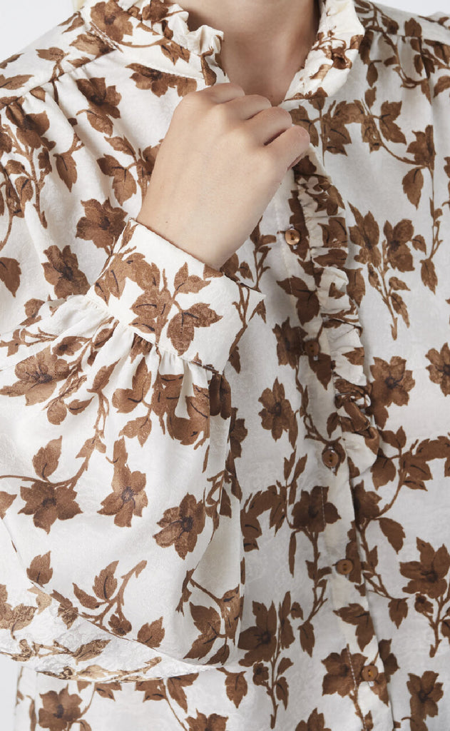 Sisters Point Skjorte - Virsa-SH11 - Cognac Flower