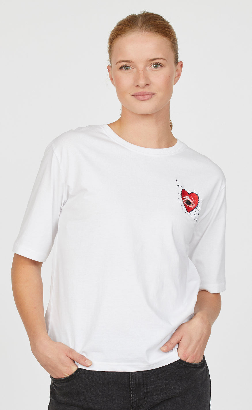 Sisters Point T-shirt - Heda Loose-.SS7 - White/Black