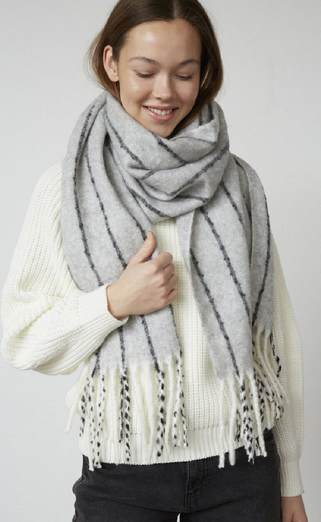 Sisters Point Tørklæde - Scarf-494 - L. Grey Mel/Black