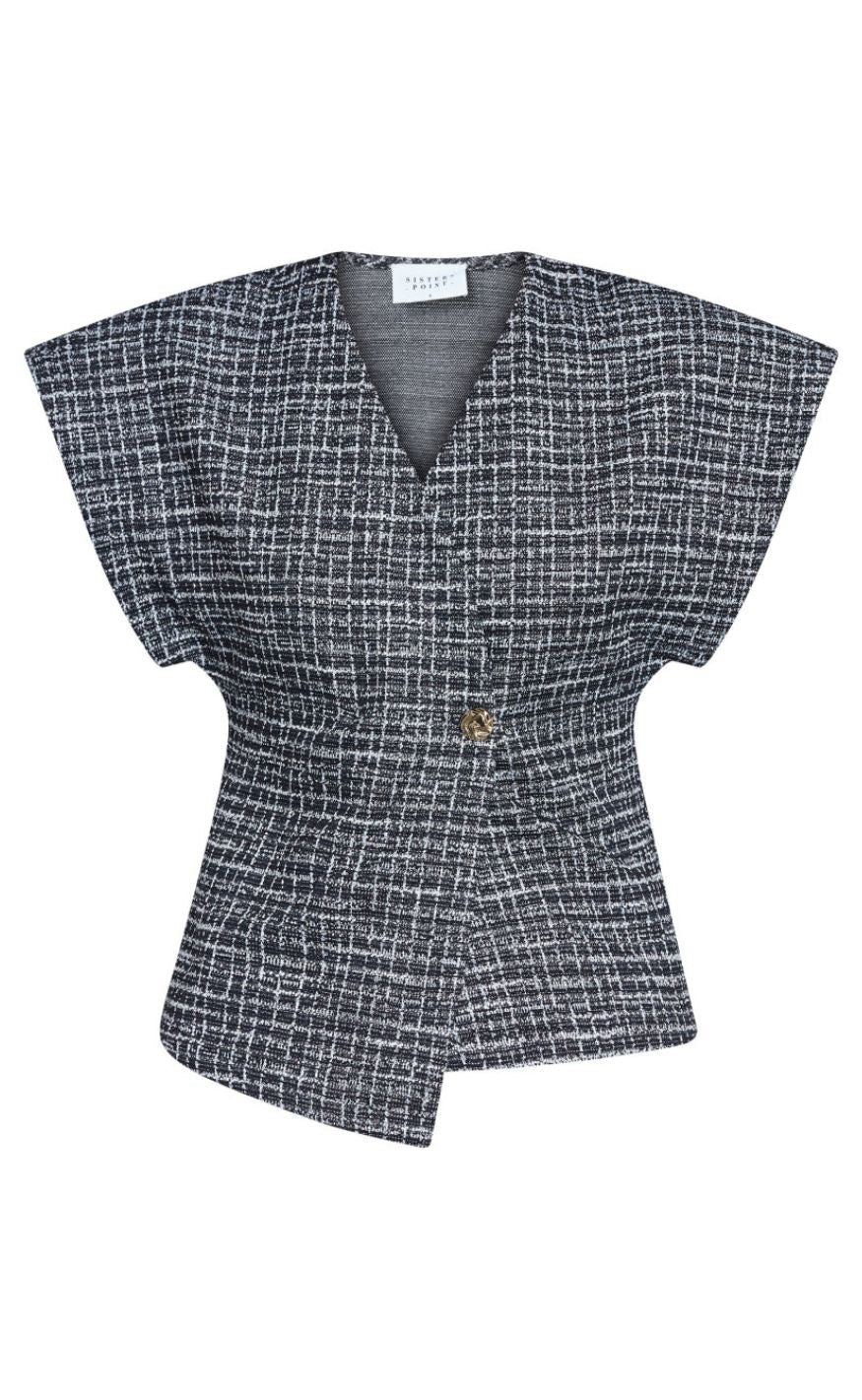 Sisters Point Vest - Evela-VE - Black Check