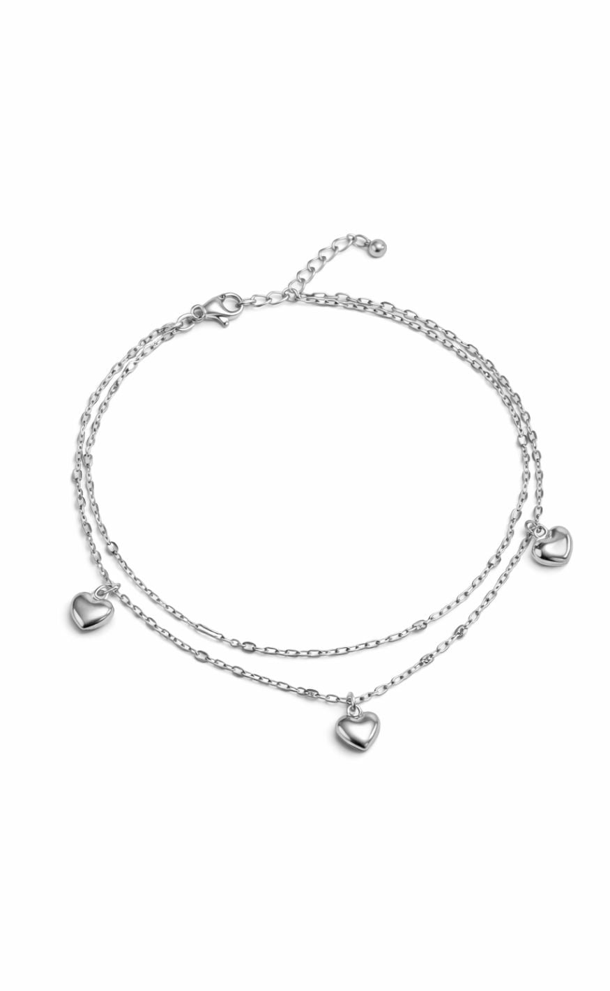 Smykkeli Copenhagen Ankelkæde - Sweet Crush - Silver Colour
