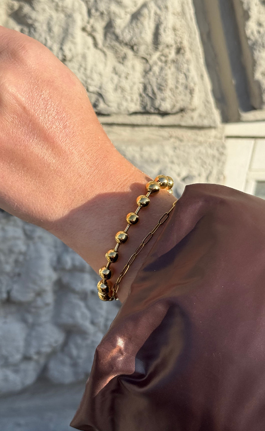 Smykkeli Copenhagen Armbånd - Chunky Bobble - Gold Colour