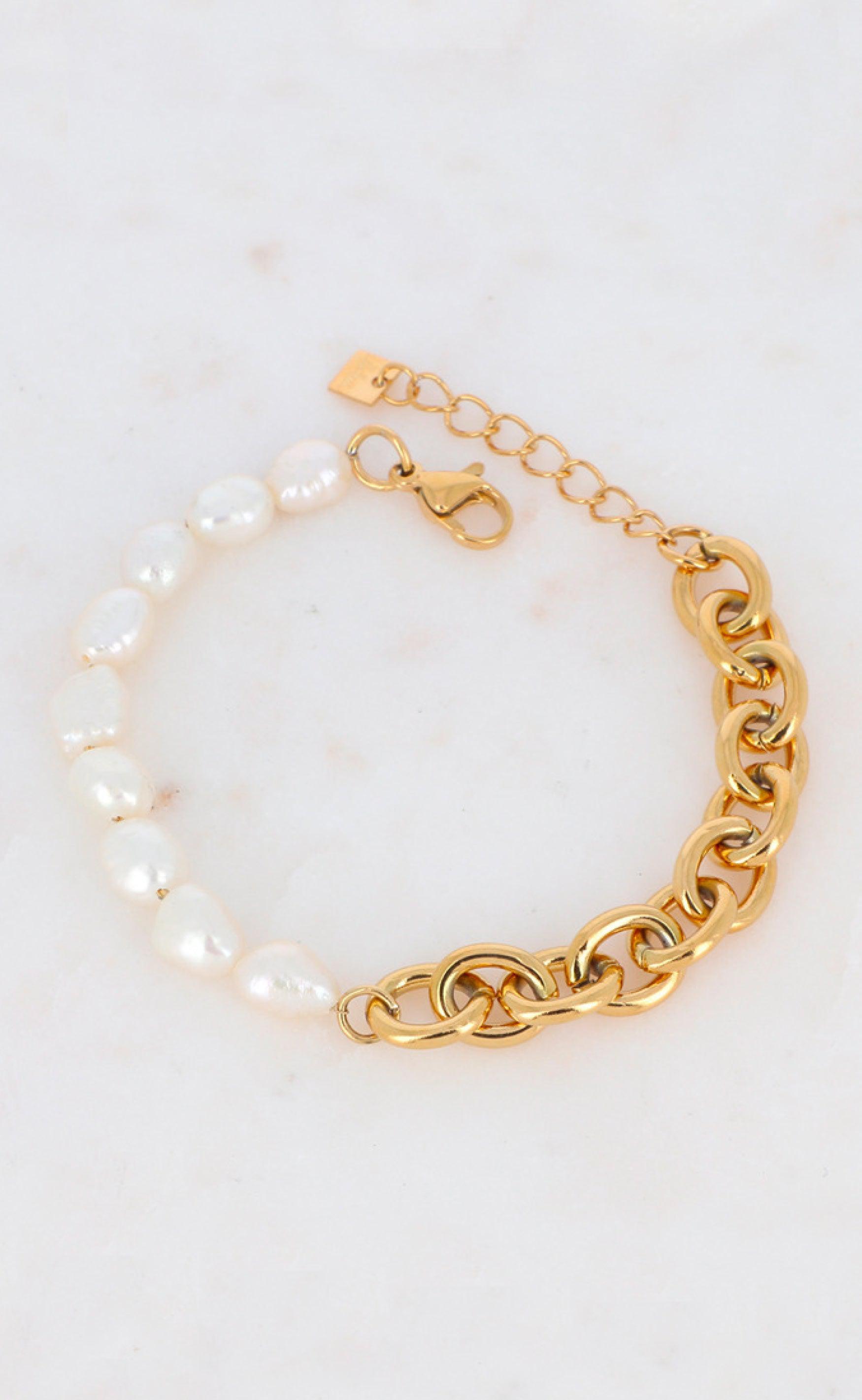 Smykkeli Copenhagen Armbånd - Paris - Gold Colour w. Freshwater Pearls