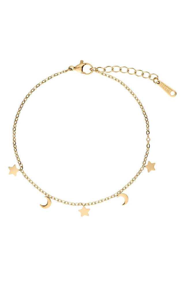 Smykkeli Copenhagen Armbånd - Porto Moon & Stars - Gold Colour