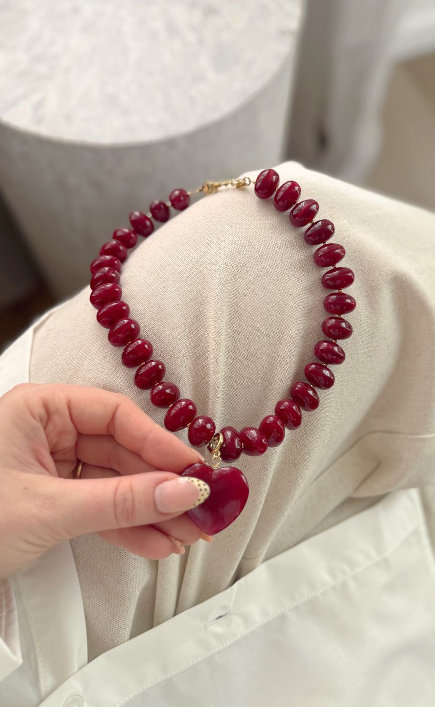 Smykkeli Copenhagen Halskæde - Chunky Darling - Bordeaux