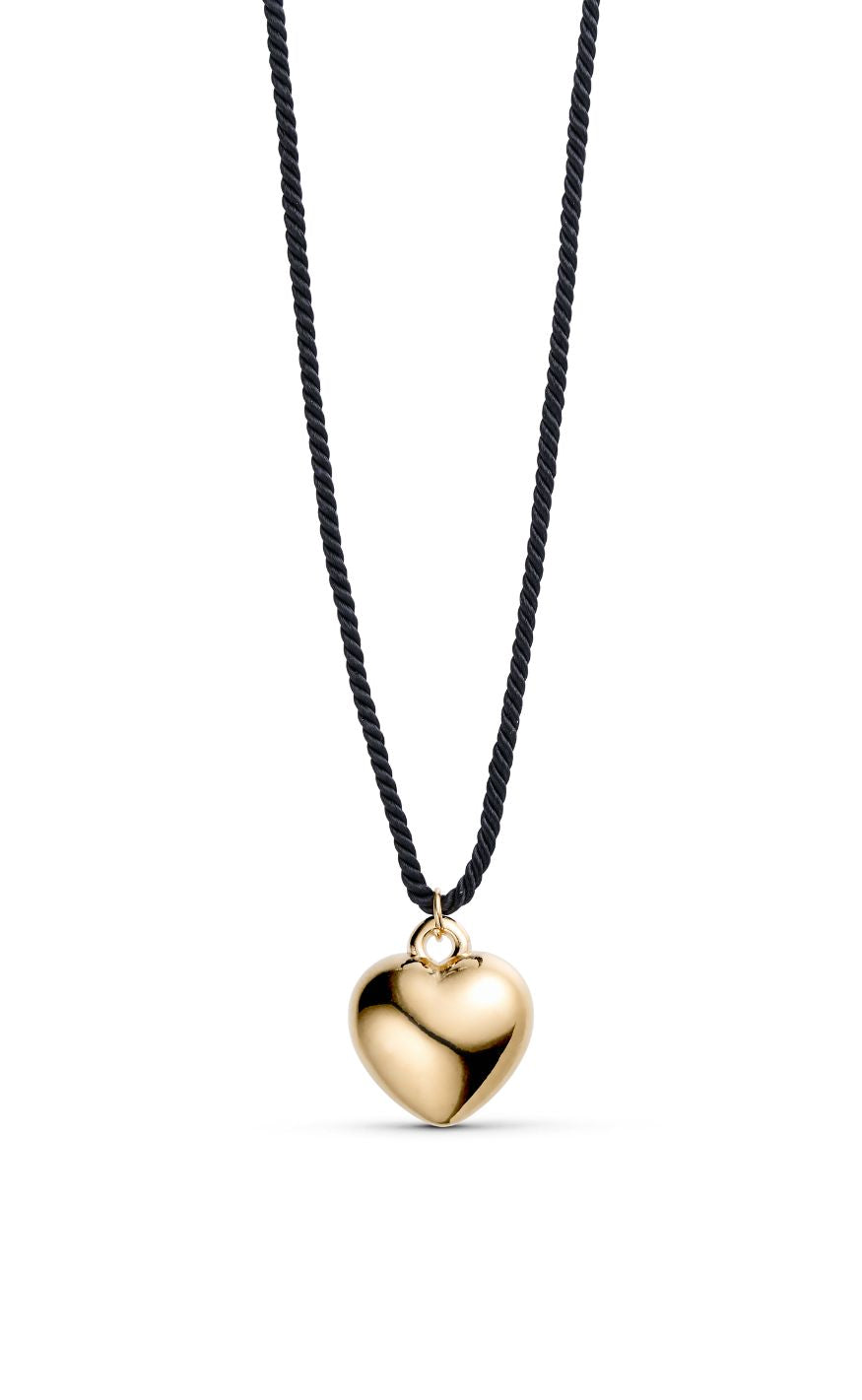 Smykkeli Copenhagen Halskæde - Gold Heart - Black