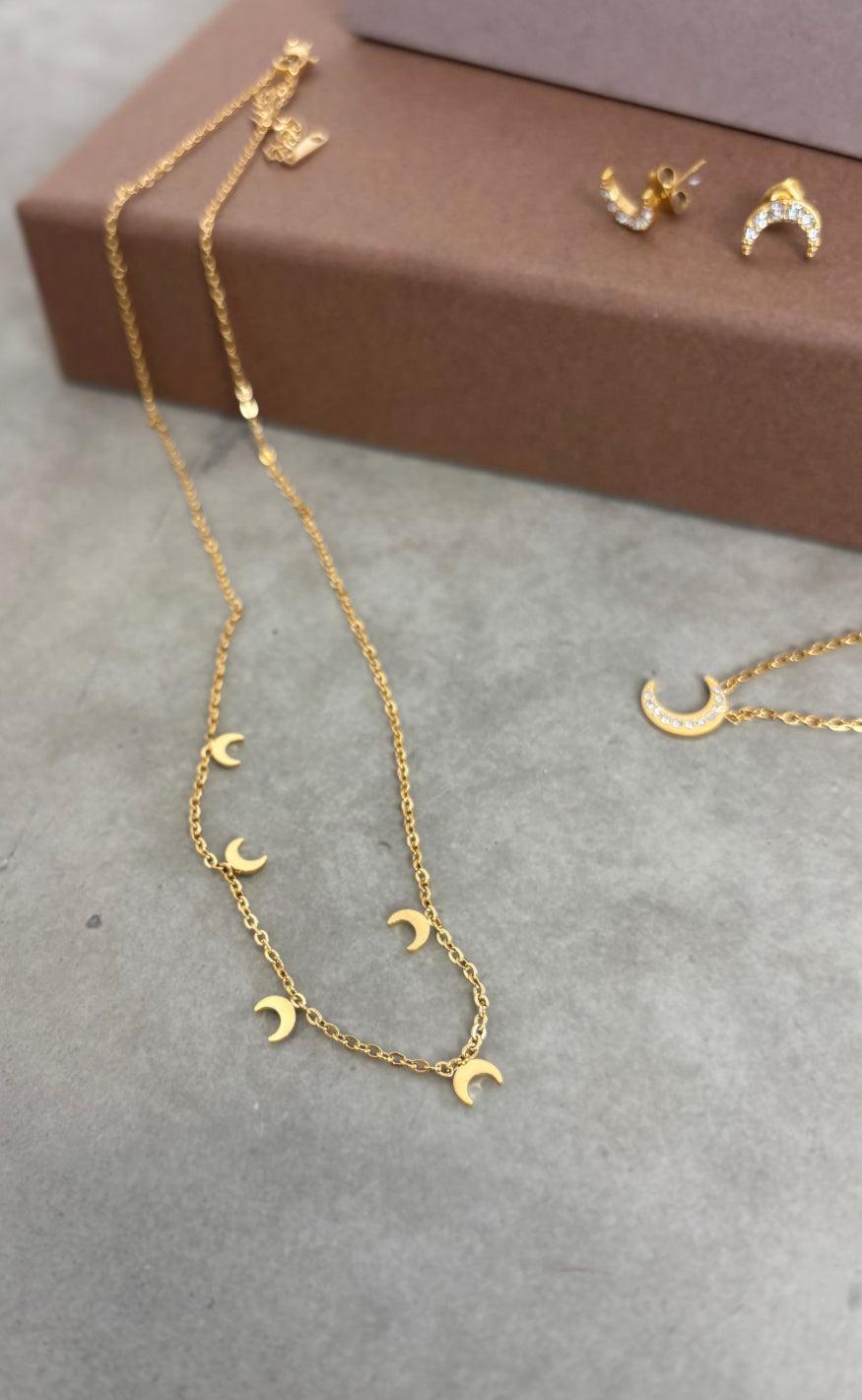 Smykkeli Copenhagen Halskæde - Oslo Moon - Gold Colour