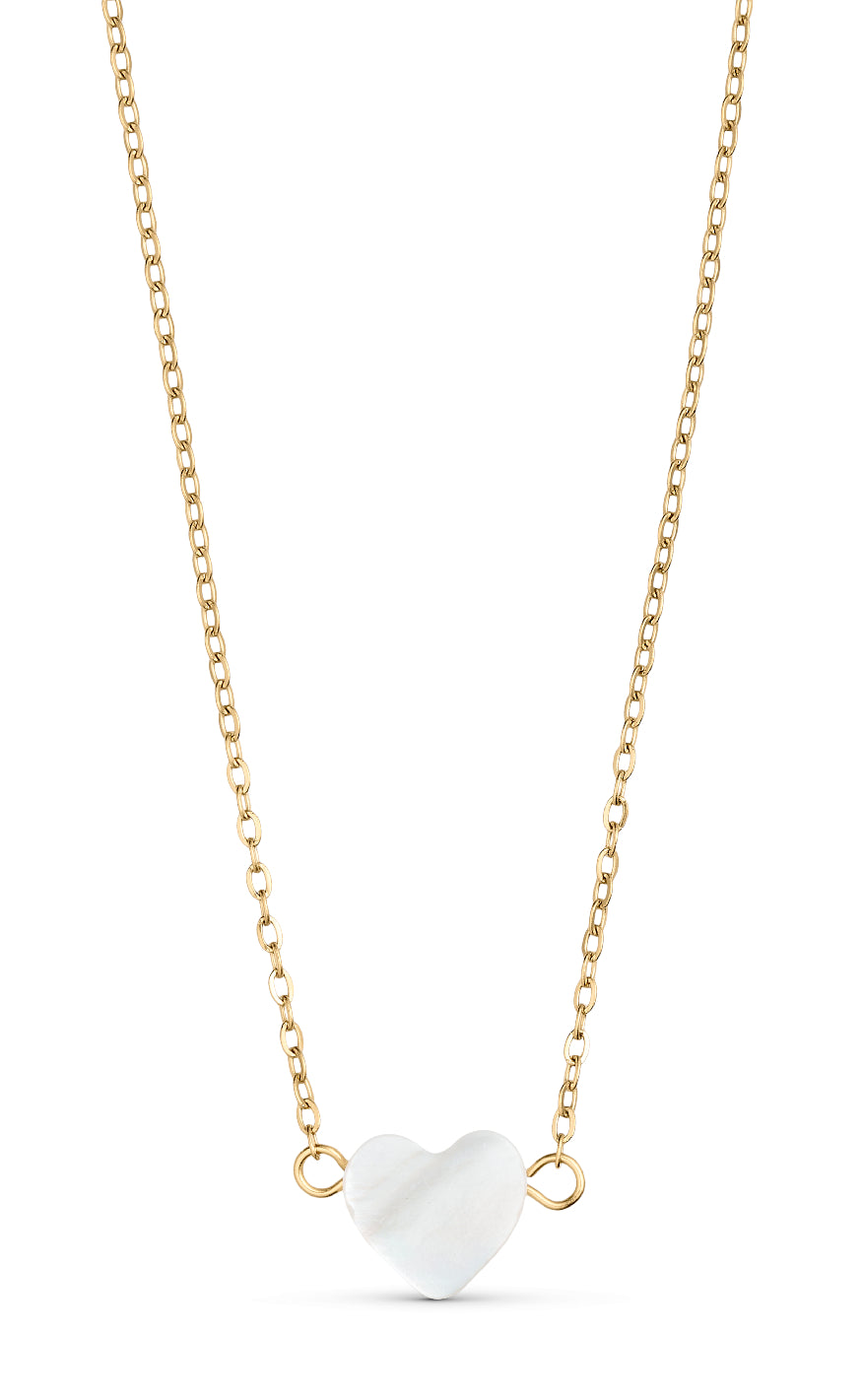 Smykkeli Copenhagen Halskæde - Pearl Heart- Gold Colour