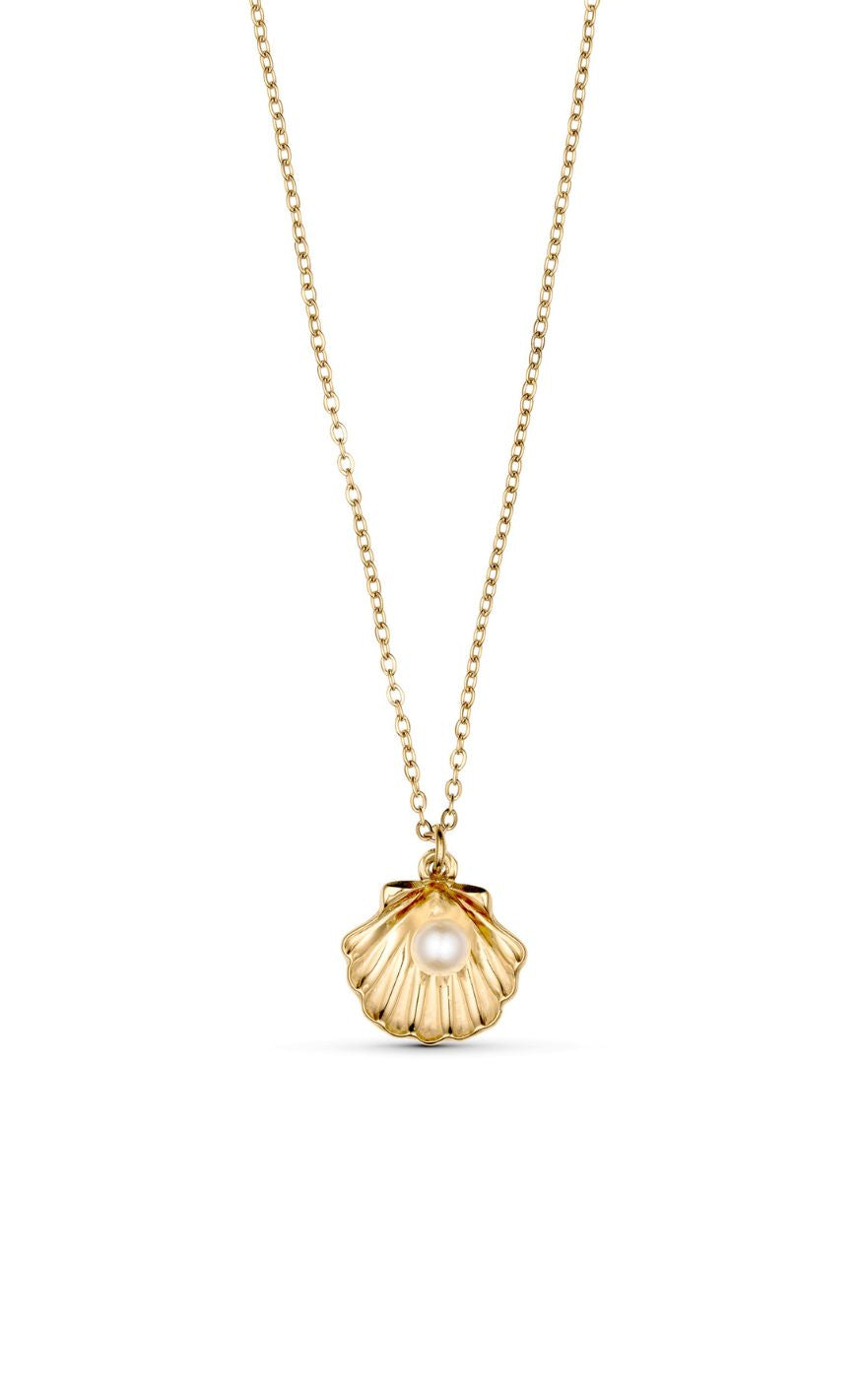Smykkeli Copenhagen Halskæde - Shiny Shell - Gold Colour