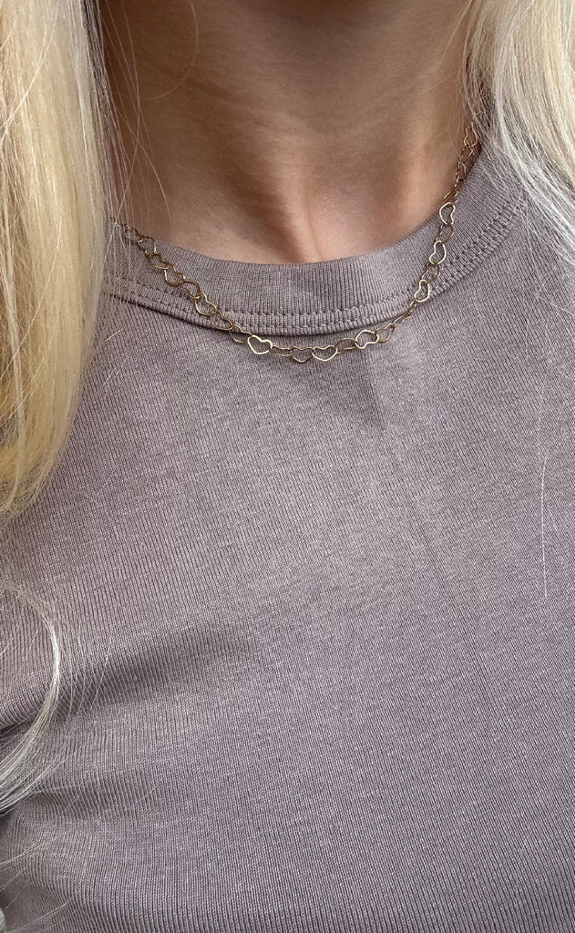 Smykkeli Copenhagen Halskæde - Tiny Hearts - Gold Colour