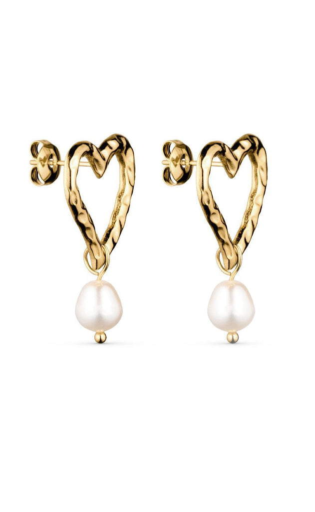 Smykkeli Copenhagen Øreringe - Bella Heart - Gold Colour