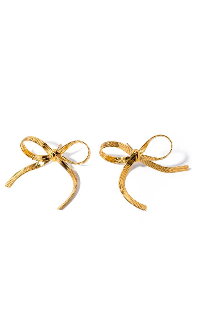 Smykkeli Copenhagen Øreringe - Bergamo Bow - Gold Colour