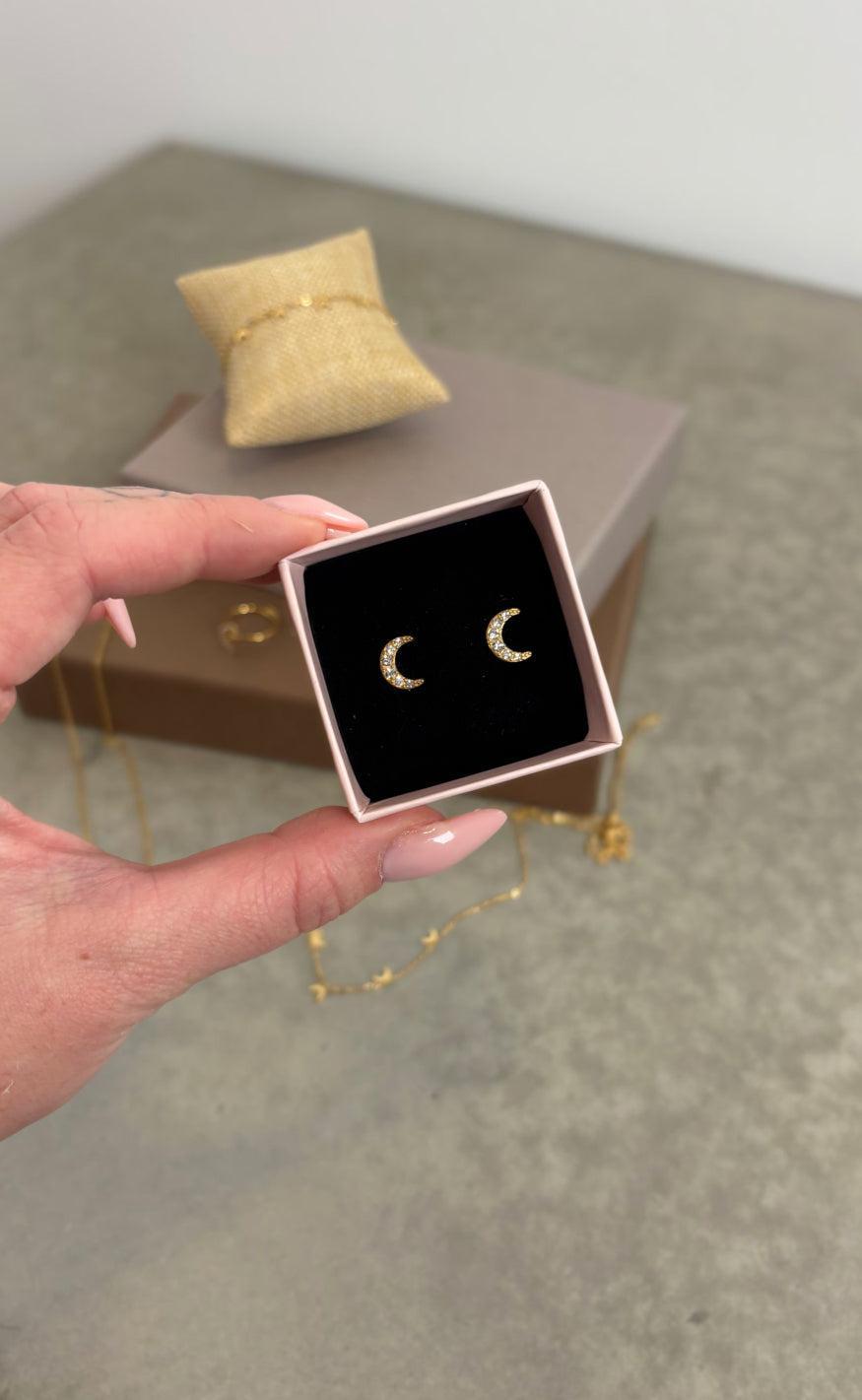 Smykkeli Copenhagen Øreringe - Berlin Mini Moon - Gold Colour