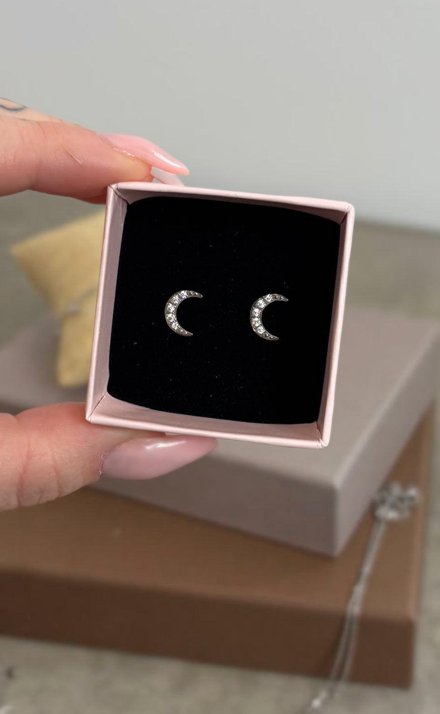 Smykkeli Copenhagen Øreringe - Berlin Mini Moon - Silver Colour