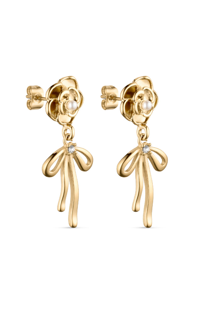 Smykkeli Copenhagen Øreringe - Big Rose - Gold Colour