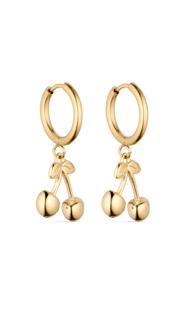 Smykkeli Copenhagen Øreringe - Chunky Cherry - Gold Colour