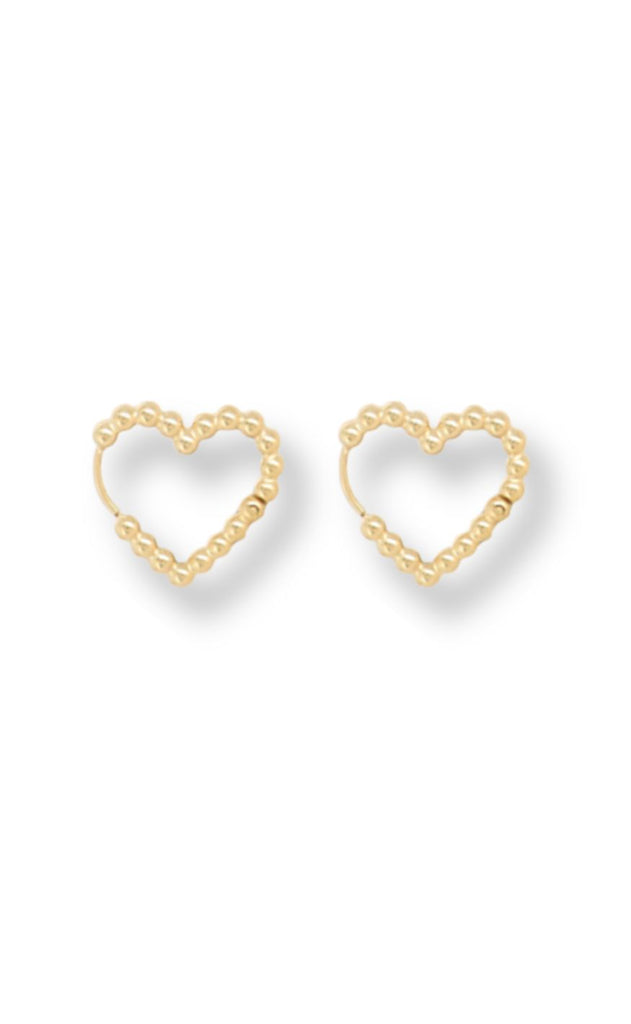 Smykkeli Copenhagen Øreringe - Hammered Heart - Gold Colour