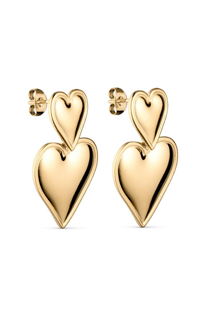 Smykkeli Copenhagen Øreringe - Marseille Heart - Gold Colour