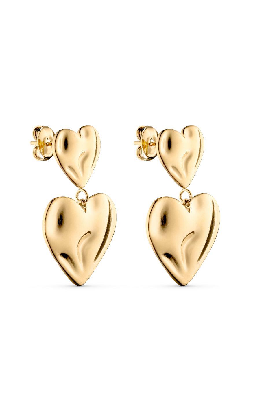 Smykkeli Copenhagen Øreringe - Odessa Heart - Gold Colour