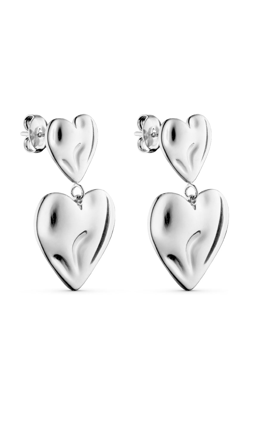 Smykkeli Copenhagen Øreringe - Odessa Heart - Silver Colour