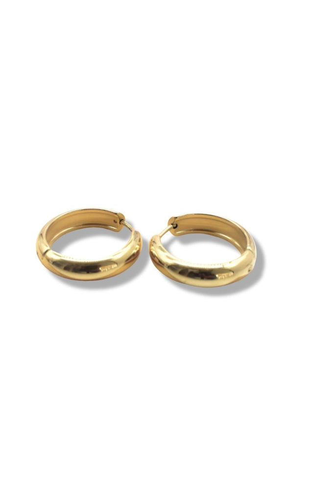 Smykkeli Copenhagen Øreringe - Plain Chunky Hoops - Gold Colour