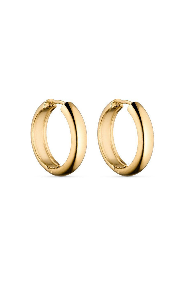 Smykkeli Copenhagen Øreringe - Plain Chunky Hoops - Gold Colour
