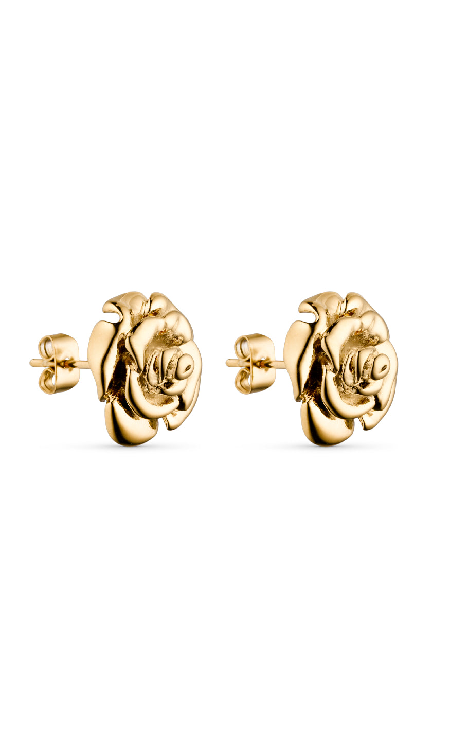 Smykkeli Copenhagen Øreringe - Small Rose - Gold Colour