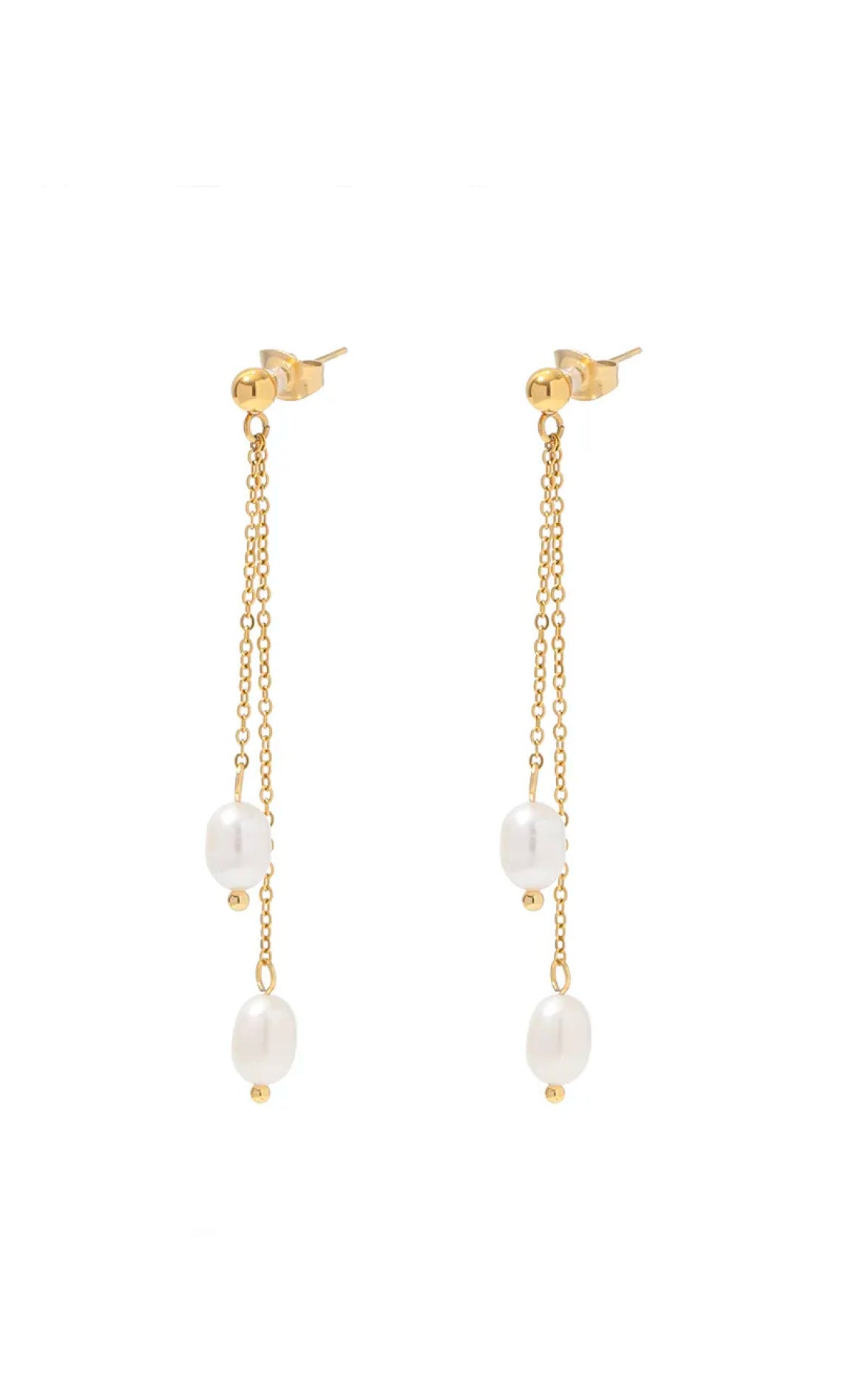 Smykkeli Copenhagen Øreringe - Toledo - Gold Colour w. Pearl