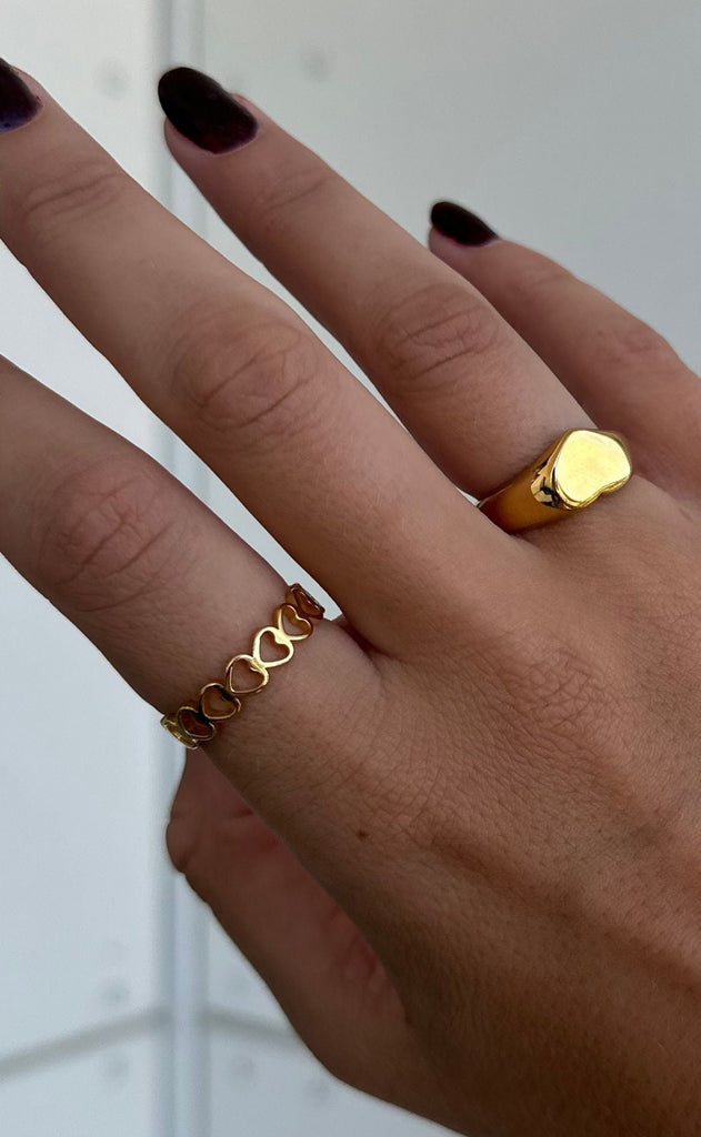 Smykkeli Copenhagen Ring - Hanna Heart - Golden Colour