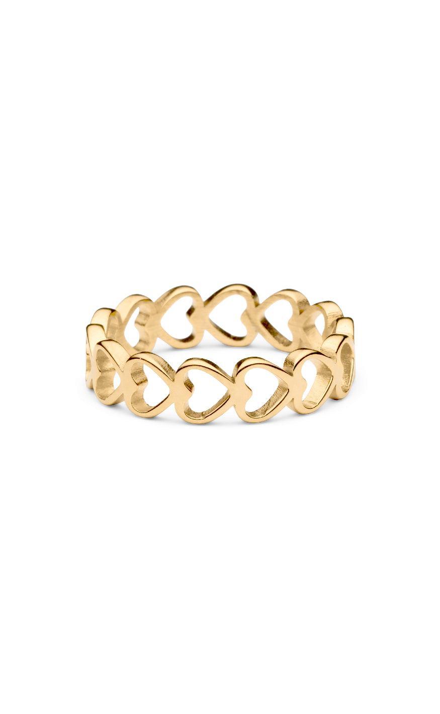 Smykkeli Copenhagen Ring - Hanna Heart - Golden Colour