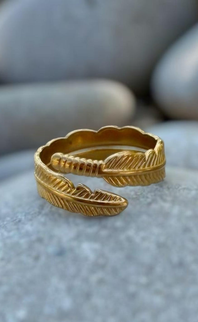 Smykkeli Copenhagen Ring - Leaf - Gold Colour