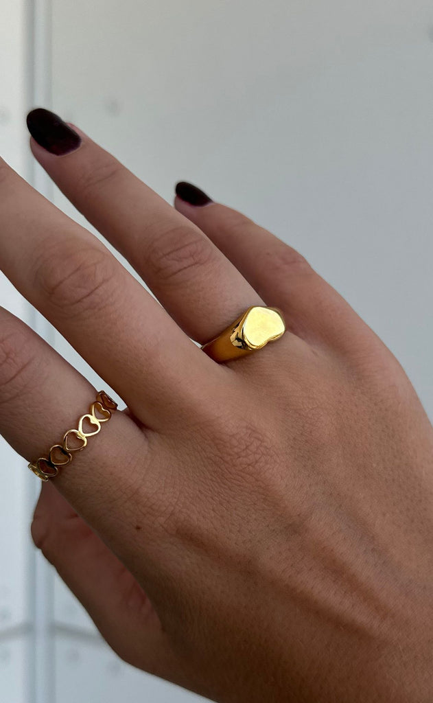 Smykkeli Copenhagen Ring - Small Heart - Gold Colour