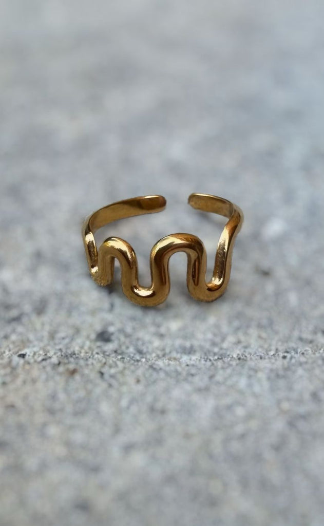 Smykkeli Copenhagen Ring - Wave - Golden Colour