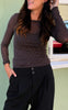 Say INA Copenhagen Bluse - Sophia Mesh - Brown W. Glitter Stones