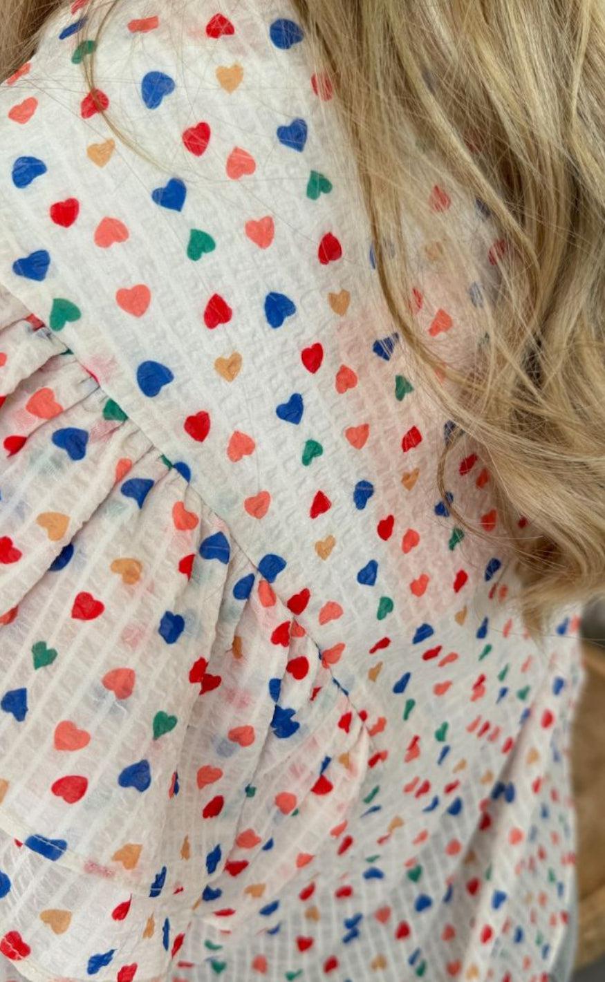 Stories From The Atelier Skjorte - Paradise Heart - Off White / Multi Colour