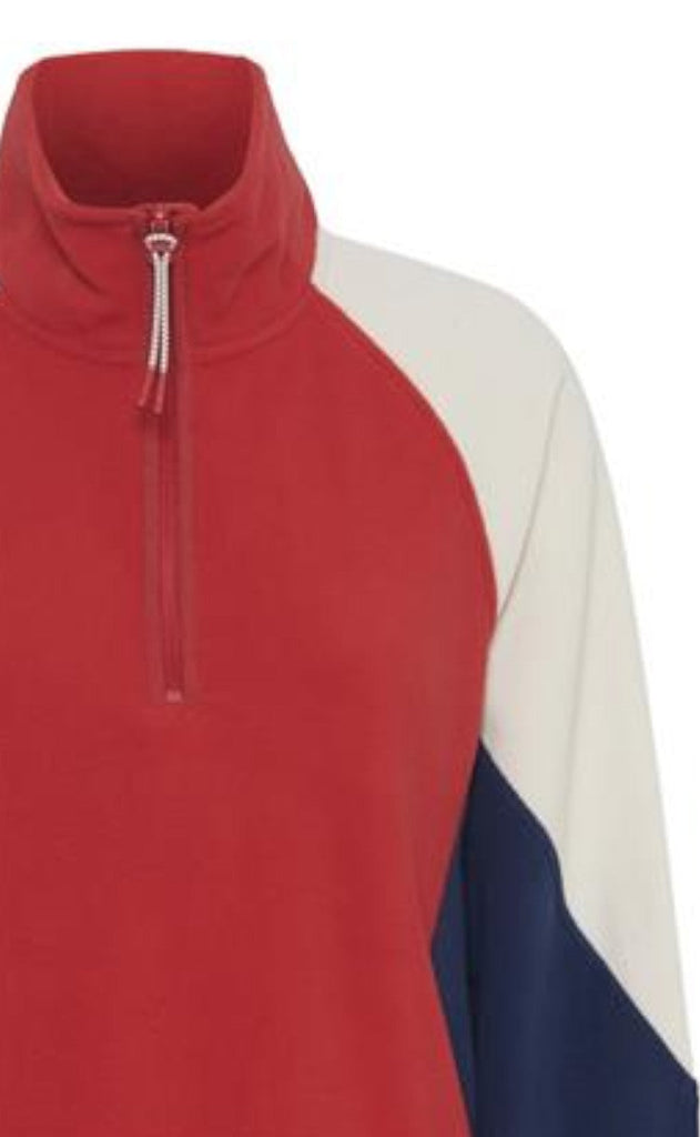 The Jogg Concept Trøje - Clay - Logo Halfzip - Racing Red Mix